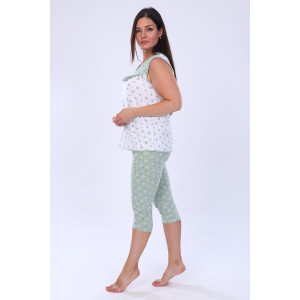 Пижама женская №24260 кулирка (р-ры: 44-60) зеленый