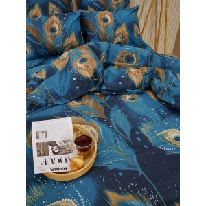 Пододеяльник бязь на молнии "Перо павлина"