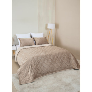 Покрывало микрофибра с велюровыми наволочками "Кристалл" бежевый