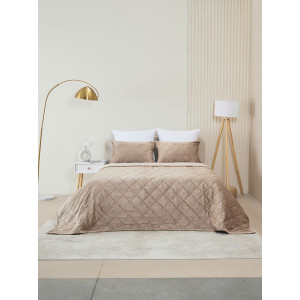 Покрывало микрофибра с велюровыми наволочками "Кристалл" бежевый