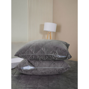 Покрывало микрофибра с велюровыми наволочками "Кристалл" графит