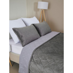 Покрывало микрофибра с велюровыми наволочками "Кристалл" графит