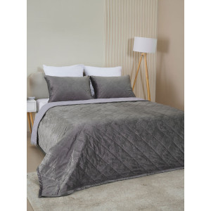 Покрывало микрофибра с велюровыми наволочками "Кристалл" графит