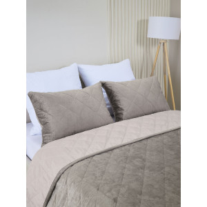 Покрывало микрофибра с велюровыми наволочками "Кристалл" какао