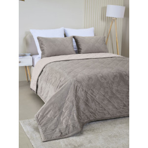 Покрывало микрофибра с велюровыми наволочками "Кристалл" какао