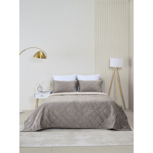 Покрывало микрофибра с велюровыми наволочками "Кристалл" какао