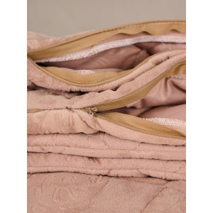 Покрывало микрофибра с велюровыми наволочками "Кристалл" пудра
