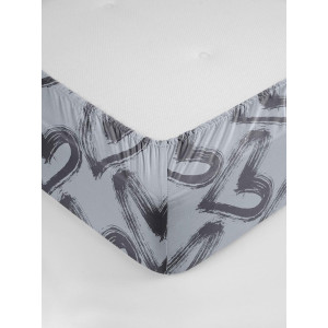 Простыня на резинке поплин "Dark love" осн.