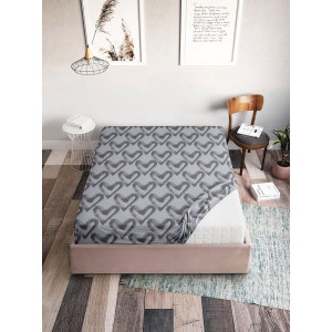 Простыня на резинке поплин "Dark love" осн.