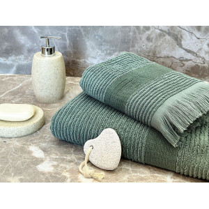 Полотенце махра-жаккард "Сафия Вип"  2022-353 (последний размер) зеленый 70х135