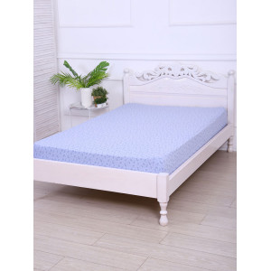 Простыня на резинке трикотажная с рисунком 040838 "Бабочки" сиреневый (последний размер) 180х200