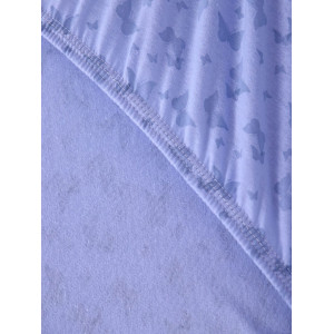 Простыня на резинке трикотажная с рисунком 040838 "Бабочки" сиреневый (последний размер) 180х200