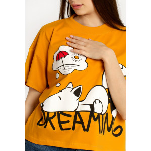 Футболка детская ФЛ-2 "Оверсайз" кулирка (последний размер) горчичный 158