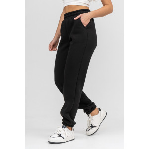 Брюки женские БР-13 футер с начёсом (последний размер) чёрный 50