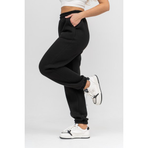 Брюки женские БР-13 футер с начёсом (последний размер) чёрный 50