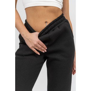 Брюки женские БР-13 футер с начёсом (последний размер) чёрный 50