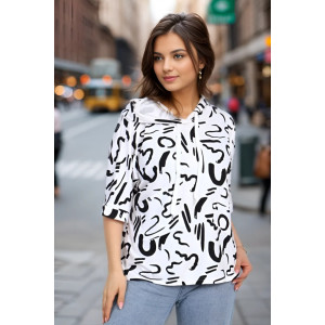 Блузка женская "Олимпия" вискоза (последний размер) чёрный 46