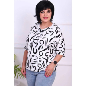 Блузка женская "Олимпия" вискоза (последний размер) чёрный 46