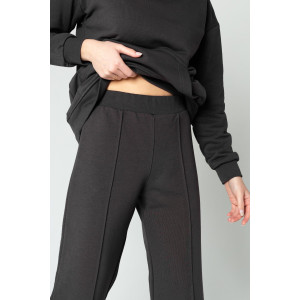 Брюки женские "Палаццо" ФБ-19 футер 3-х нитка петля (последний размер) графит 46