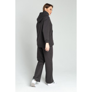 Брюки женские "Палаццо" ФБ-19 футер 3-х нитка петля (последний размер) графит 46