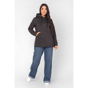 Толстовка женская ФТ-16 "Роксана" футер 3-х нитка с начёсом (последний размер) графит 62