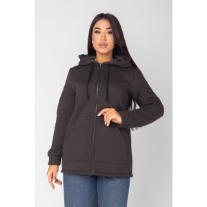 Толстовка женская ФТ-16 "Роксана" футер 3-х нитка с начёсом (последний размер) графит 62