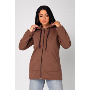 Толстовка женская ФТ-16 "Роксана" футер 3-х нитка с начёсом (последний размер) шоколад 48