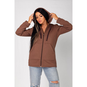 Толстовка женская ФТ-16 "Роксана" футер 3-х нитка с начёсом (последний размер) шоколад 48