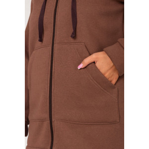 Толстовка женская ФТ-16 "Роксана" футер 3-х нитка с начёсом (последний размер) шоколад 48