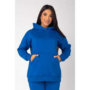 Толстовка женская ФТ-16 "Рокси" футер 3-х нитка с начёсом (последний размер) синий неон 52