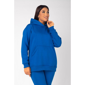 Толстовка женская ФТ-16 "Рокси" футер 3-х нитка с начёсом (последний размер) синий неон 52
