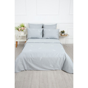 Простыня на резинке сатин "Нежность" компаньон серый (последний размер) 140х200