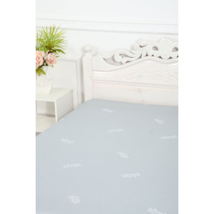 Простыня на резинке сатин "Нежность" компаньон серый (последний размер) 140х200