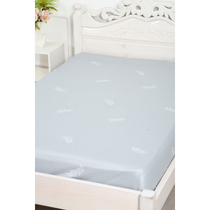 Простыня на резинке сатин "Нежность" компаньон серый (последний размер) 140х200