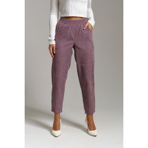 Брюки женские 1440 вельвет (последний размер) пудровый 56