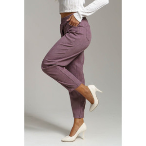 Брюки женские 1440 вельвет (последний размер) пудровый 56