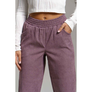 Брюки женские 1440 вельвет (последний размер) пудровый 56