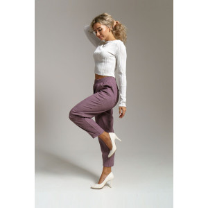 Брюки женские 1440 вельвет (последний размер) пудровый 56