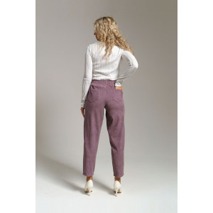 Брюки женские 1440 вельвет (последний размер) пудровый 56