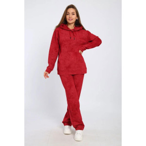 Костюм двойка женский М-217 футер (последний размер) красный 48,54
