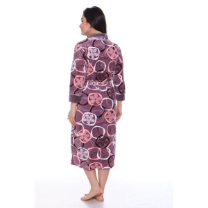 Халат женский ХВ-613 велюр (последний размер) какао с овалами 60