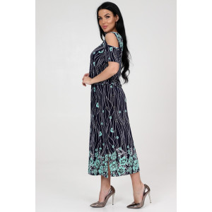 Платье женское "Эдем" ПлМ-10 масло (последний размер) цветы на водоросл. 52,54