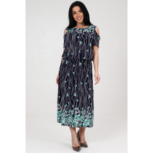 Платье женское "Эдем" ПлМ-10 масло (последний размер) цветы на водоросл. 52,54