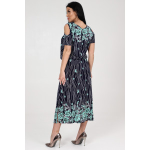 Платье женское "Эдем" ПлМ-10 масло (последний размер) цветы на водоросл. 52,54