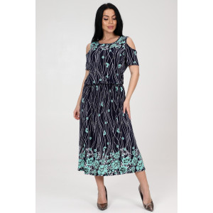 Платье женское "Эдем" ПлМ-10 масло (последний размер) цветы на водоросл. 52,54