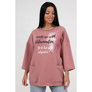 Туника женская "Дуэт" ТФ-60 футер (последний размер) пудра 52