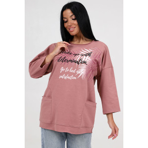 Туника женская "Дуэт" ТФ-60 футер (последний размер) пудра 52