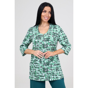 Туника-кофта женская ТК-2035 кулирка (последний размер) надписи на светлом 56