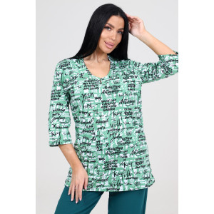 Туника-кофта женская ТК-2035 кулирка (последний размер) надписи на светлом 56