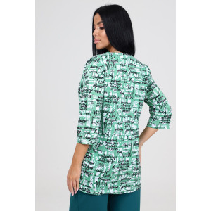 Туника-кофта женская ТК-2035 кулирка (последний размер) надписи на светлом 56